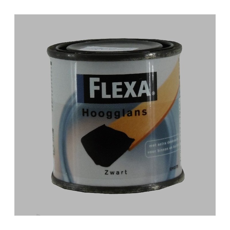 Flexa hoogglans zwart 125 ml