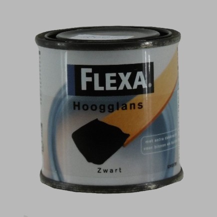 Flexa hoogglans zwart 125 ml