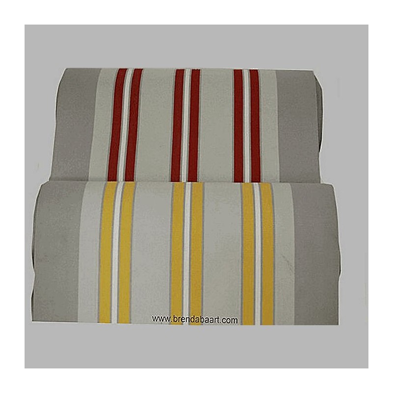Tissu pour salon de jardin rayures de couleur gris-rouge