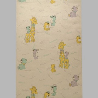 Papier peint pour chambre d'enfant design girafe et ours