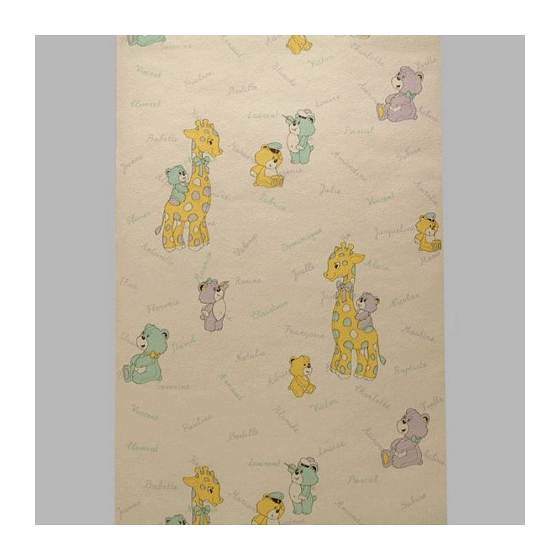 Kinderkamer behang design giraffe en beren Kinderkamer behang design giraffe en beren