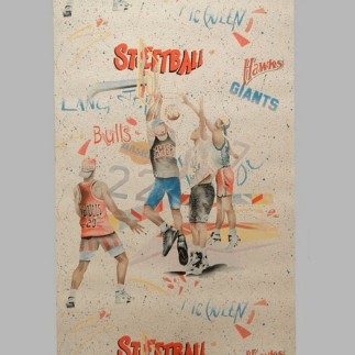 papier peint pour les chambres d'enfants design streetball