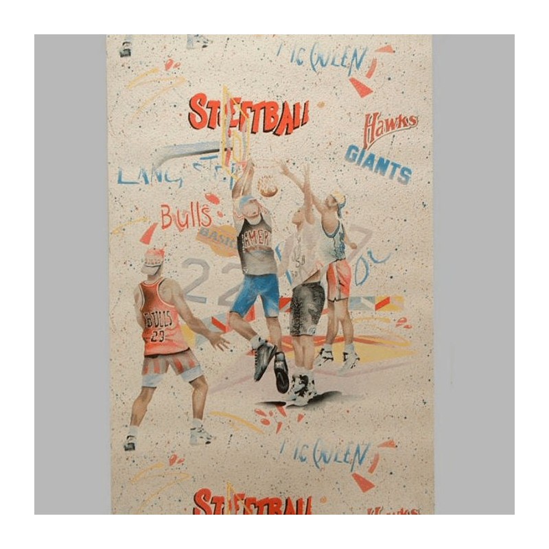 papier peint pour les chambres d'enfants design streetball