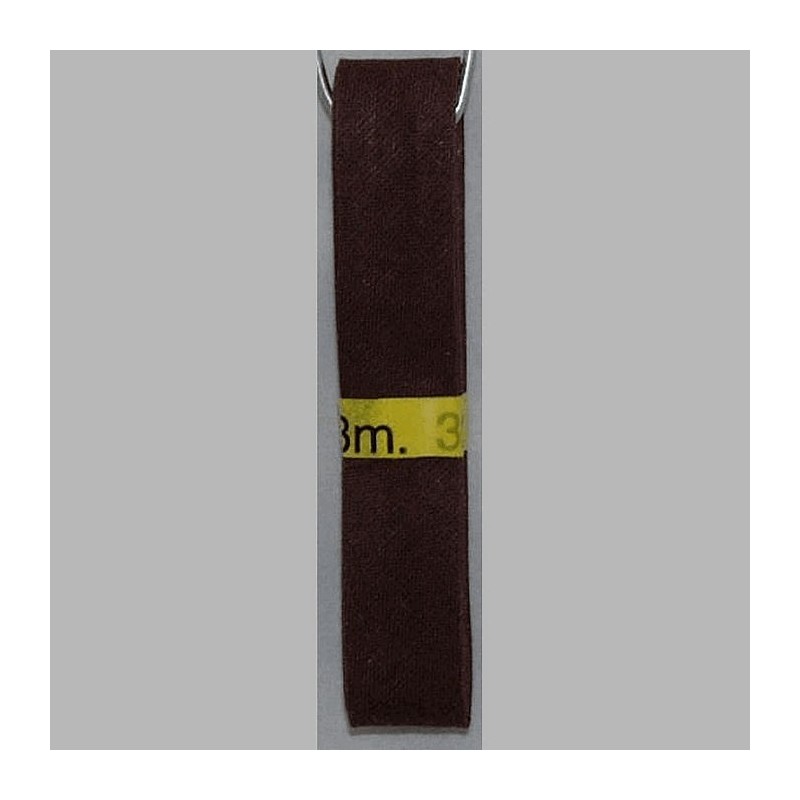 biais couleur brun foncé brillant 20 mm longueur 3 mètres