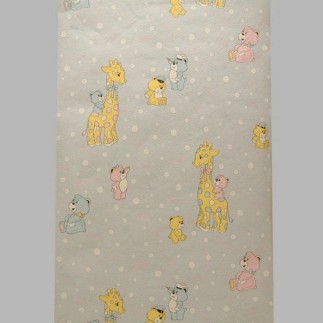 papier peint pour chambre d'enfant design des girafes et des ours en flocons de neige