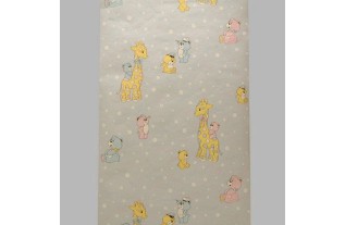 papier peint pour chambre d'enfant design des girafes et des ours en flocons de neige