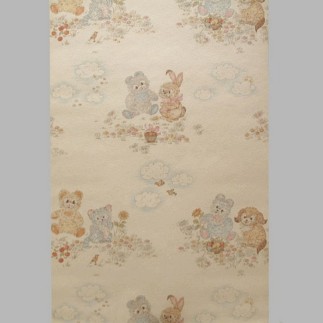 papier peint pour chambre d'enfant design des ours et des lapins