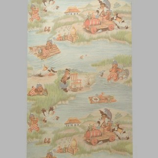 papier peint pour chambre d'enfant design ours et taupes