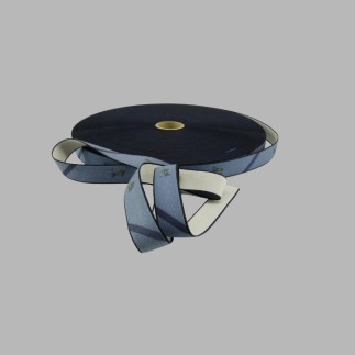 elastiek / bretel elastiek kleur lichtblauw golf design 25 mm breed