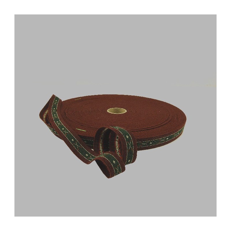 élastique / Élastique porte-jarretelles couleur bordeaux marron motif golf largeur de 25 mm