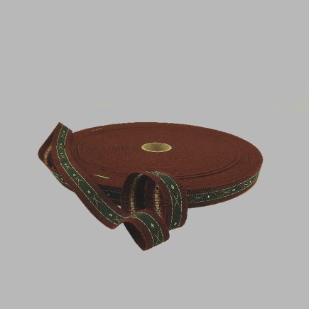 élastique / Élastique porte-jarretelles couleur bordeaux marron motif golf largeur de 25 mm