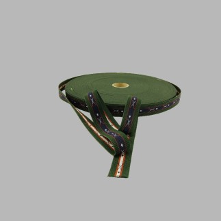 élastique / Élastique porte-jarretelles couleur verte motif golf largeur de 25 mm