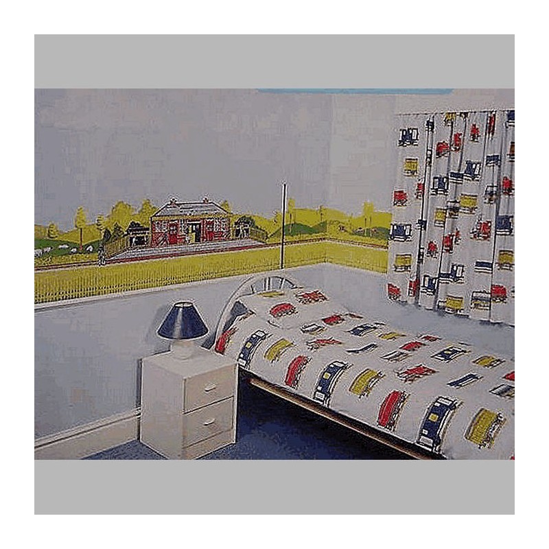 Decorations for kidsrooms of frieze frame design Train rails