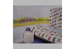 Decorations for kidsrooms of frieze frame design Train rails