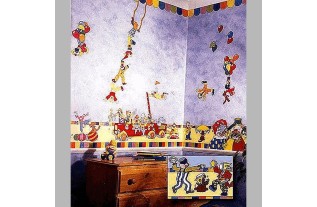 Décorations pour les chambres d'enfants de frieze frame design Clowns dansants.