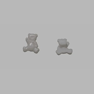 bouton ours blanc 15 mm
