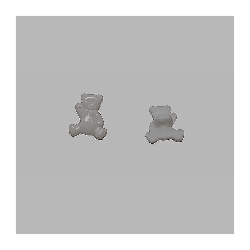 bouton ours blanc 15 mm