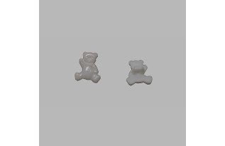 bouton ours blanc 15 mm