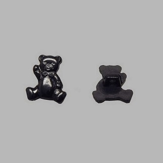 knoop beertje zwart 15 mm