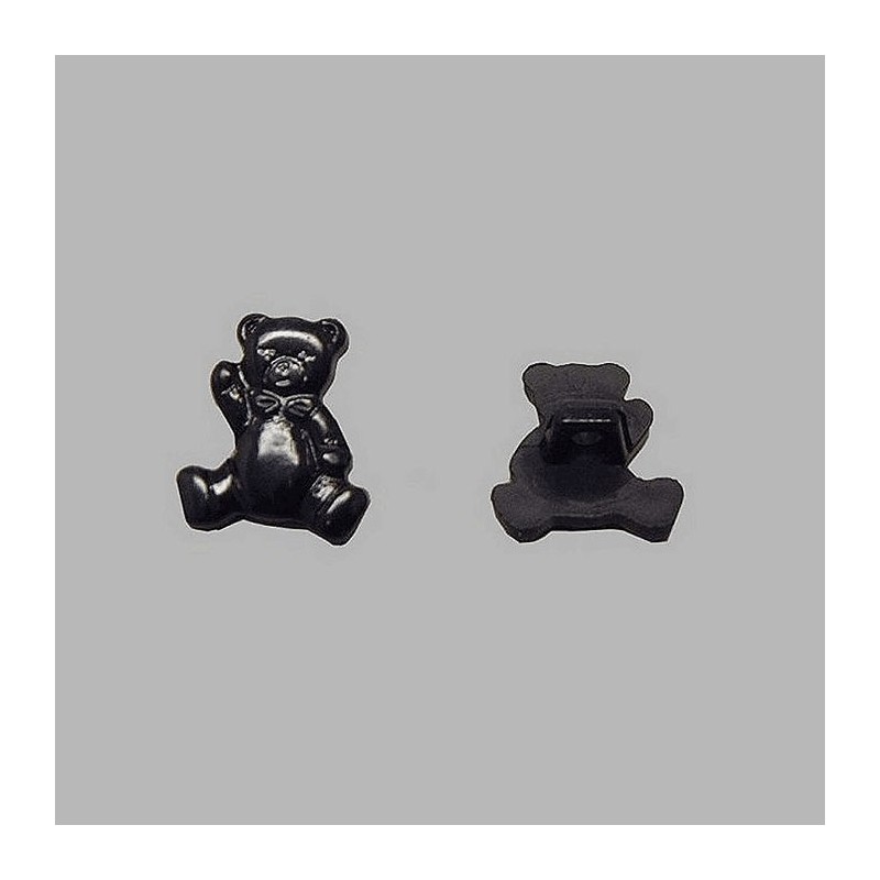 bouton ours noir 15 mm