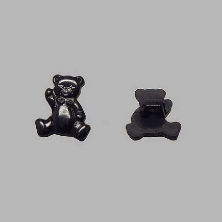 knoop beertje zwart 15 mm