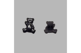 knoop beertje zwart 15 mm