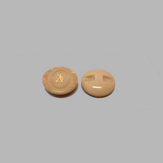 Bouton brun clair 17 mm