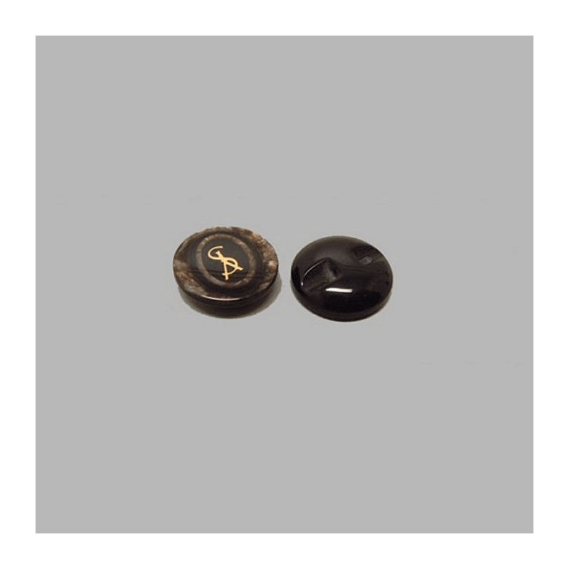 Button Brown-Black 17 mm