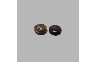 Button Brown-Black 17 mm