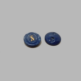 Knoop blauw goud 17 mm