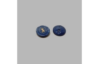 Bouton bleu-or 17 mm