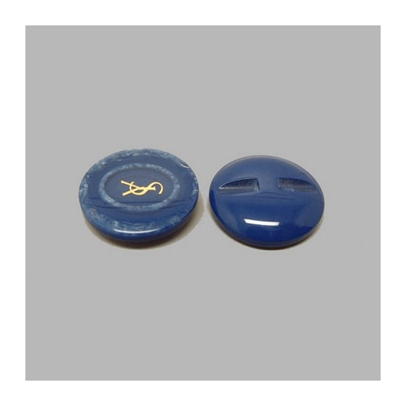 Bouton bleu-or 25 mm