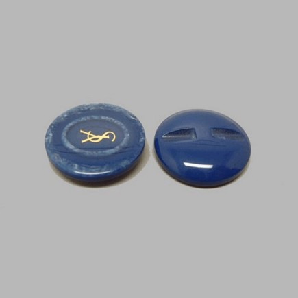 Bouton bleu-or 25 mm