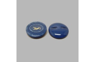Knoop blauw goud 25 mm