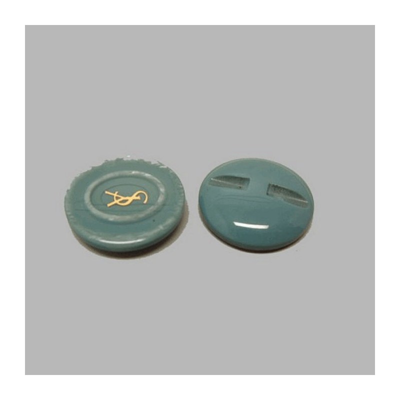 Button light blue-gold 25 mm