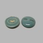 Bouton bleu clair-or 25 mm