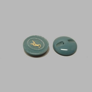 Bouton bleu clair-or 22 mm