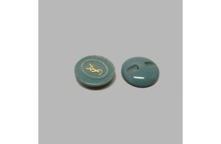 Button light blue-gold22 mm