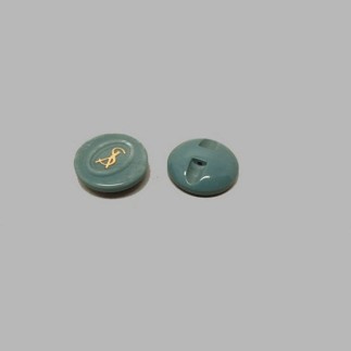 Button light blue-gold 17 mm