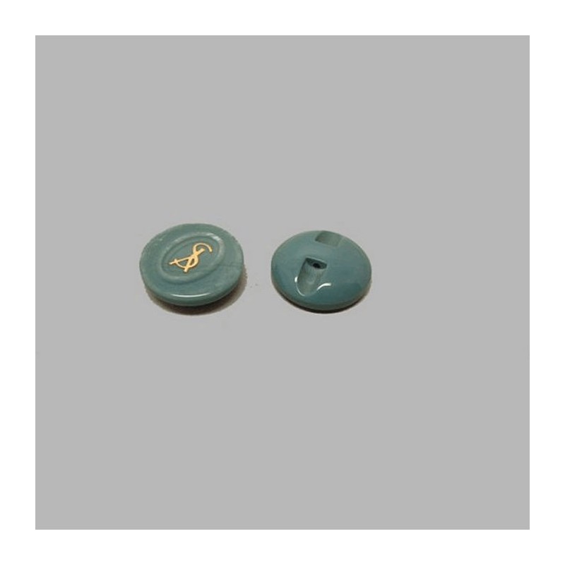 Button light blue-gold 17 mm