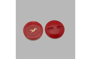 button for sewing onto fabrics color tint red 25 mm