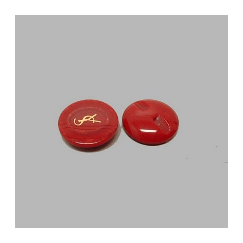 Bouton Bordeaux rouge 22 mm