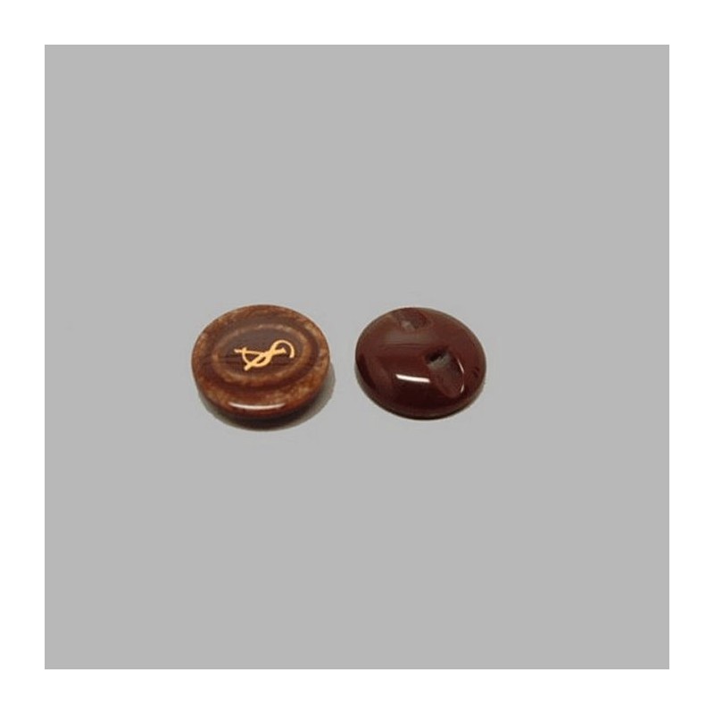 Button dark brown 17 mm