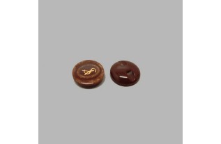Button dark brown 17 mm