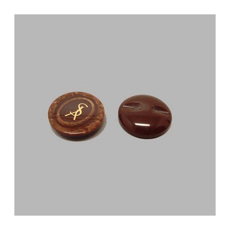 Button dark brown 22 mm