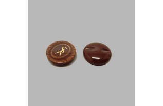 Button dark brown 22 mm