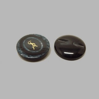 Bouton noir-bleu 25 mm