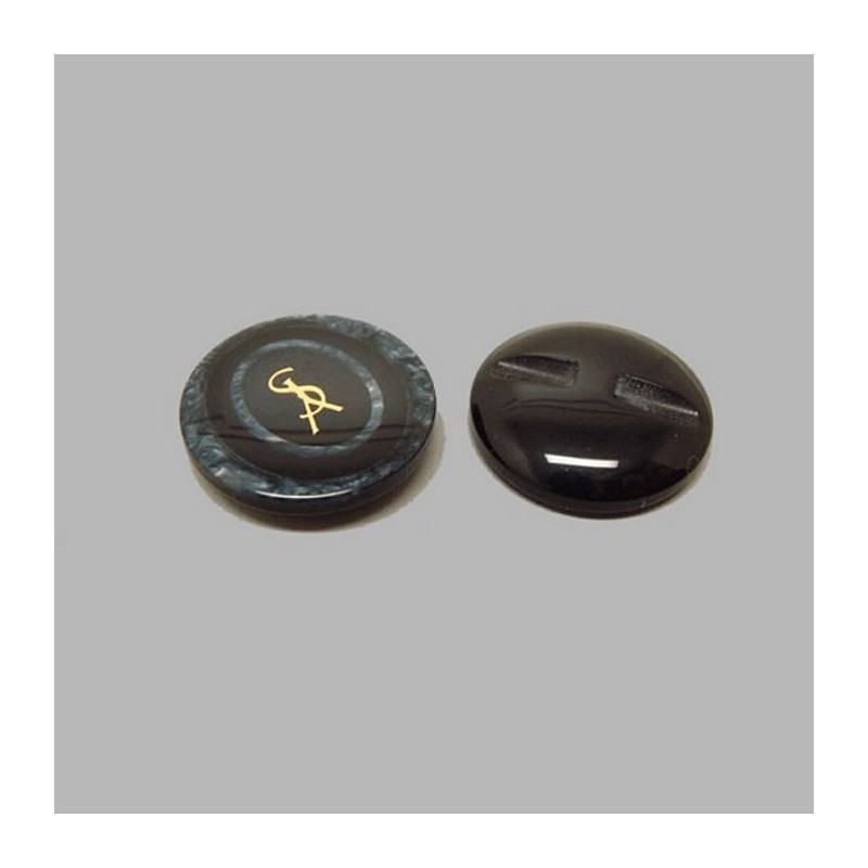 Bouton noir-bleu 25 mm