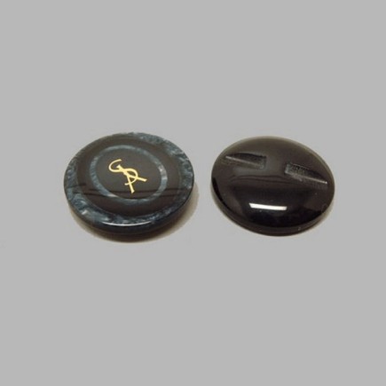 Bouton noir-bleu 25 mm