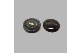 Bouton noir-bleu 25 mm